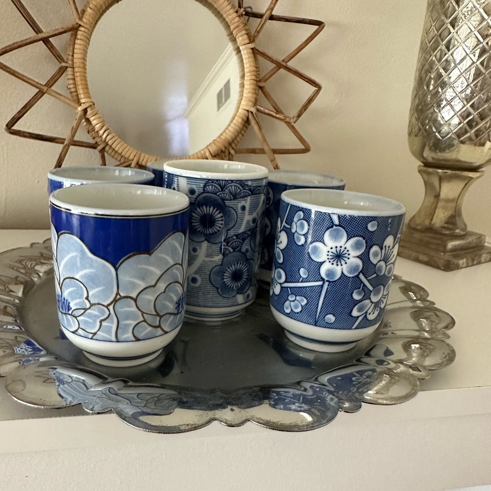 Japanese Tea Cups Indigo Blue